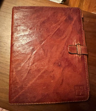 Frye Brown Leather Folding Folio Case, Magnetic Cover for Apple iPad picture