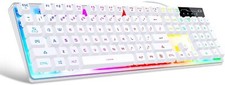 MageGee Gaming Keyboard, Rainbow Backlit LED Wired Gaming Keyboard, WHITE COLOR picture