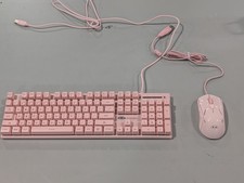 MAGEGEE FULLSIZE MEMBRANE GAMING KEYBOARD RGB BACKLIGHT RGB WIRED MOUSE - PINK picture