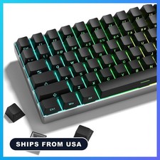 Shine Through keycaps Set,Double Shot PBT keycaps Black picture
