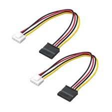 OwlTree 2Pack 4 Pin to SATA Female Hard Drive Power 7.87 inches, Black,Yellow  picture