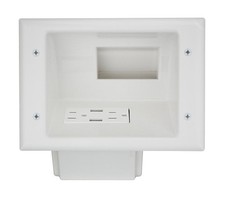 DataComm Electronics 45-0271-WH Recessed Low Voltage Media Plate with 15 Amp ... picture
