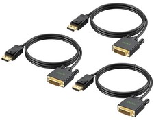 3 PCS 6ft 4K DisplayPort To DVI Cable DP Male To Male Cord Monitor PC TV picture