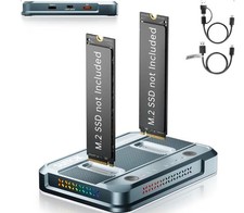 SUITOK M.2 NVMe SATA SSD Duplicator USB-C Dual Bay Dock 20Gbps Cloner STK03 picture