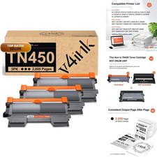 v4ink TN450 TN420 Toner Cartridge 3-Pack High Yield Black Replacement picture