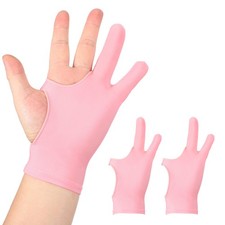 2Pcs, Artist Drawing Glove S Size Two Finger Graphics Painting Glove Pink picture