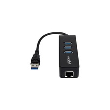 Y10A179-B1 Premium 3 Port Portable USB 3.0 Hub with Gigabit Ethernet 10/100/1... picture
