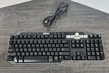 DELL Wired Keyboard USB Black Model SK-8135 TESTED 2 USB Ports/ Back, Lights.... picture