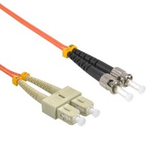 OM2 ST to SC Fiber Optic Patch Cable Multimode Duplex Orange 62/125 LC SC, 2M picture