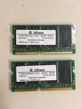 Lot of 2 Infineon HYS64V16220GDL-7.5-C2 128MB SDRAM PC133 CL3 144PIN SODIMM picture