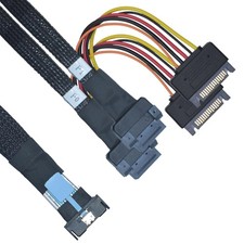 PCIe 5.0 MCIO x8 to 2 EDSFF E1 E3 Cable for E1.S E1.L E3.S E3.L SSD with 15P ... picture