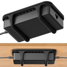 ELETIUO Universal Silicone Laptop Charger Holder,Under Desk Power Brick Black picture