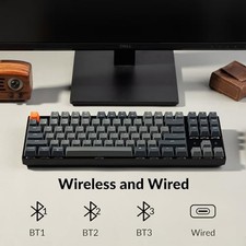 KEYCHRON K8 TENKEYLESS WIRELESS MECHANICAL KEYBOARD FOR MAC, WHITE -  BLACK/GRAY picture