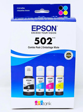 Genuine Epson 502 Ink Bottle Combo for ECO-TANK ET-Printers-OEM-4PK-NEW picture