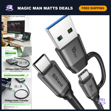2 in 1 USB C to USB C & USB A Cable, 3.3FT Monitor Connection, Fast Charging picture