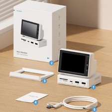 Hagibis Mini Monitor USB-C Docking Station 3.5'' IPS Screen For Windows picture