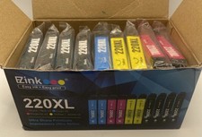 E-Z Ink 220XL Ink Cartridge Set 9 Pack XL Missing 1 Blue Sealed picture