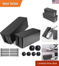 Complete 2 Count Cable Management Box Set - Elegant Hiding Solution for Cords picture