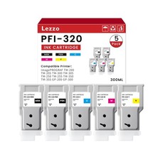 PFI-320 Ink Cartridge 300ml 5-Pack PFI320 Ink Tank Pigment Replacement for Ca... picture