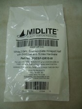 Midlite 2-Gang End SplitPlate Wireport Half With Grommet (White) 2GESP-GR10-W picture
