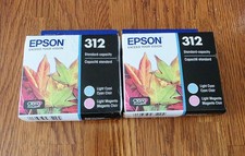 01/29 Genuine Epson 312 Ink Cartridges 2 Pack Light Cyan & Magenta T312922-S  picture