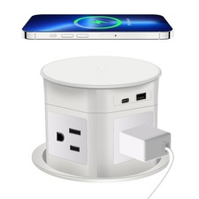 TIANDIGP Pop Up Outlet 4 Outlets 15W Wireless Charger USB-C PD20W White picture
