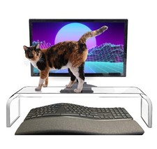 Acrylic Monitor Stand Riser Crystal Clear Monitor Riser, 21 inch large Anti C... picture