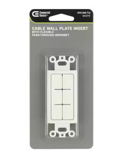 Commercial Electric 1-Gang White Flexible Cable Pass-Through Plastic 1010946714 picture