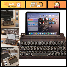 Retro Typewriter Hot Swap RGB Mechanical Keyboard - Wood Finish, Onyx Switch picture