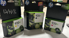 GENUINE HP 920XL (3) Ink Cartridges For Officejet 7000/7500 Black Yellow Magenta picture