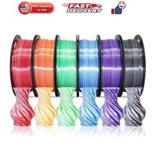 Dual Color 1.75mm 3D Printer Filament Bundle, Silk PLA 6 Spools Pack - White ... picture