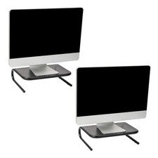 Monitor Stand Set Of 2 Ventilated Laptop Riser Desktop Organizer Metal 14.5
