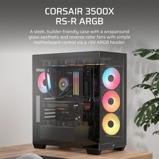 CORSAIR 3500X RS-R ARGB Mid-Tower PC Case – 3x Pre-Installed RS120-R ARGB Fans – picture