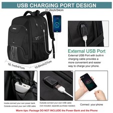 Stylish Black Backpack with Night Light Reflective Design picture