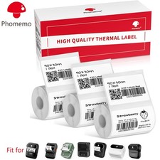 3 Rolls 50×30mm White Self-Adhesive Thermal Label for Phomemo M110/M100 Printer picture