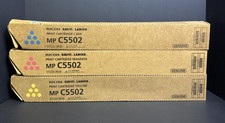 SET OF 3 GENUINE RICOH MP C5502 CYMK TONER PRINT CARTRIDGES picture