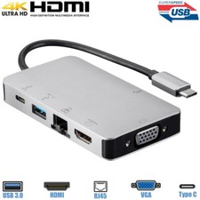 USB-C 3.1 Hub to 4K HDMI VGA Gigabit Ethernet 2 Port USB 3.0 & Type C PD Adapter picture