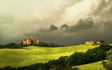 Landscape architecture building castle tuscany italy Custom Gaming Mat Desk picture