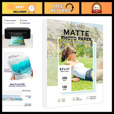 100 Sheets Matte Photo Paper 8.5x11, 54LB Inkjet Printer Paper for High-Quality picture
