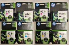 2 Sets New Genuine Factory Sealed HP 932XL 933XL Ink Cartridges KCMY 2016-2017 picture