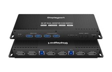 GiantMatrix KVM Switch 2 Monitors 2 Computers Display Port 2.0 8K FreeSync G-SYN picture