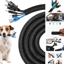 Secbolt 10ft Cord Protector Black Bite-Resistant PET Cable Sleeve picture