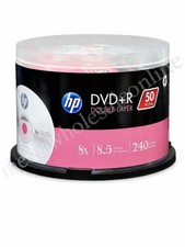 50 Pack HP Blank DVD+R DL 8.5GB Dual Double Layer 8X Logo Recordable Media Disc picture