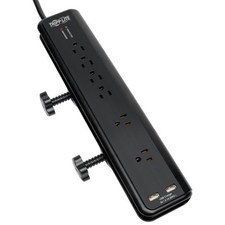 Tripp Lite 6FT 6 Outlet 2100 Joules Desk Mount Surge Protector - Black picture