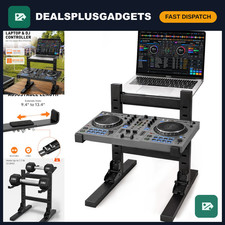 Dual Tier Foldable DJ Laptop Stand for Controller & Laptop - Adjustable, Portabl picture