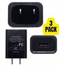 Wall Charger Cube,1A/5V Single Port USB Plug 3 Pack Travel Black 3 Pack Black picture