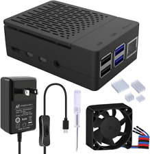 GeeekPi Case for Raspberry Pi 4 with 18W 5V 3.6A Power Supply, Pi 4B Case with 4 picture