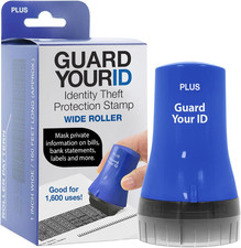 Identity Theft Protection Stamp Wide Roller Masking Mail Documents Blue picture