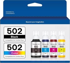 Refill Ink Bottle for Epson EcoTank 502 ET-4760 ET-2760 ET-2750 ET-3760 ET-2850 picture