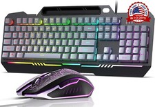 Juego De Teclado Y Mouse Gamer Para Gaming Multicolor RGB raton, Impermeable NEW picture